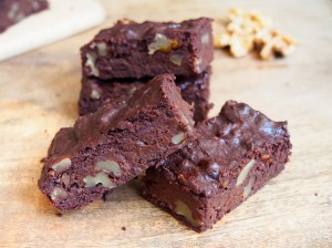 Brownie chocolat-courgette-noix, vegan et sans gluten