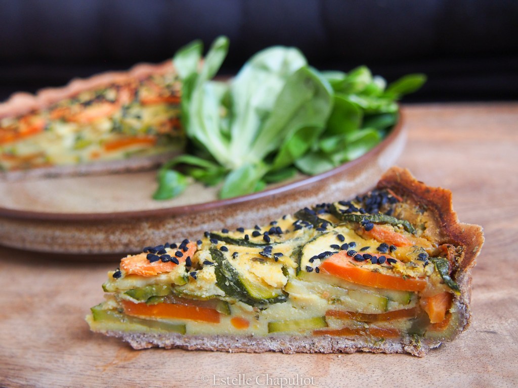 Quiche végétale aux courgettes et carottes, pâte sans gluten sarrasin