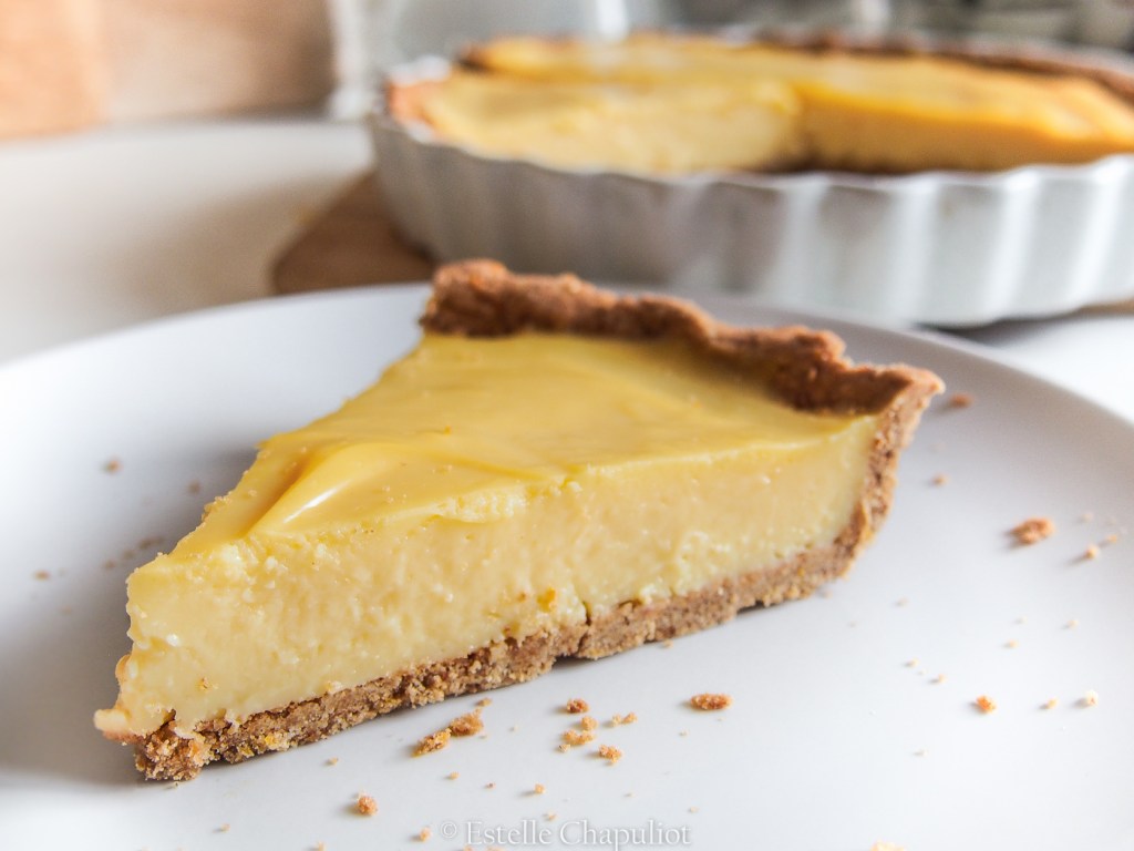 Flan au citron bergamote, pâte sablée au sorgho (sans gluten et sans lait)