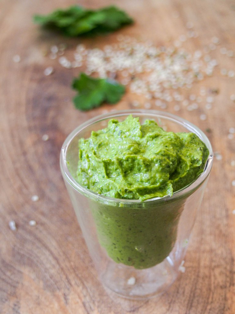 Crème avocat - graines de chanvre - persil frais (vegan)