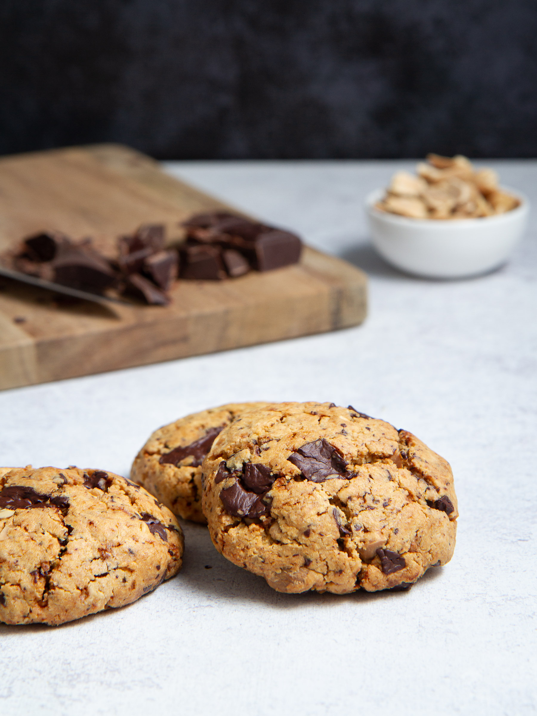 Cookies aux cacahuètes et aux pépites de chocolat (vegan, sans gluten)
