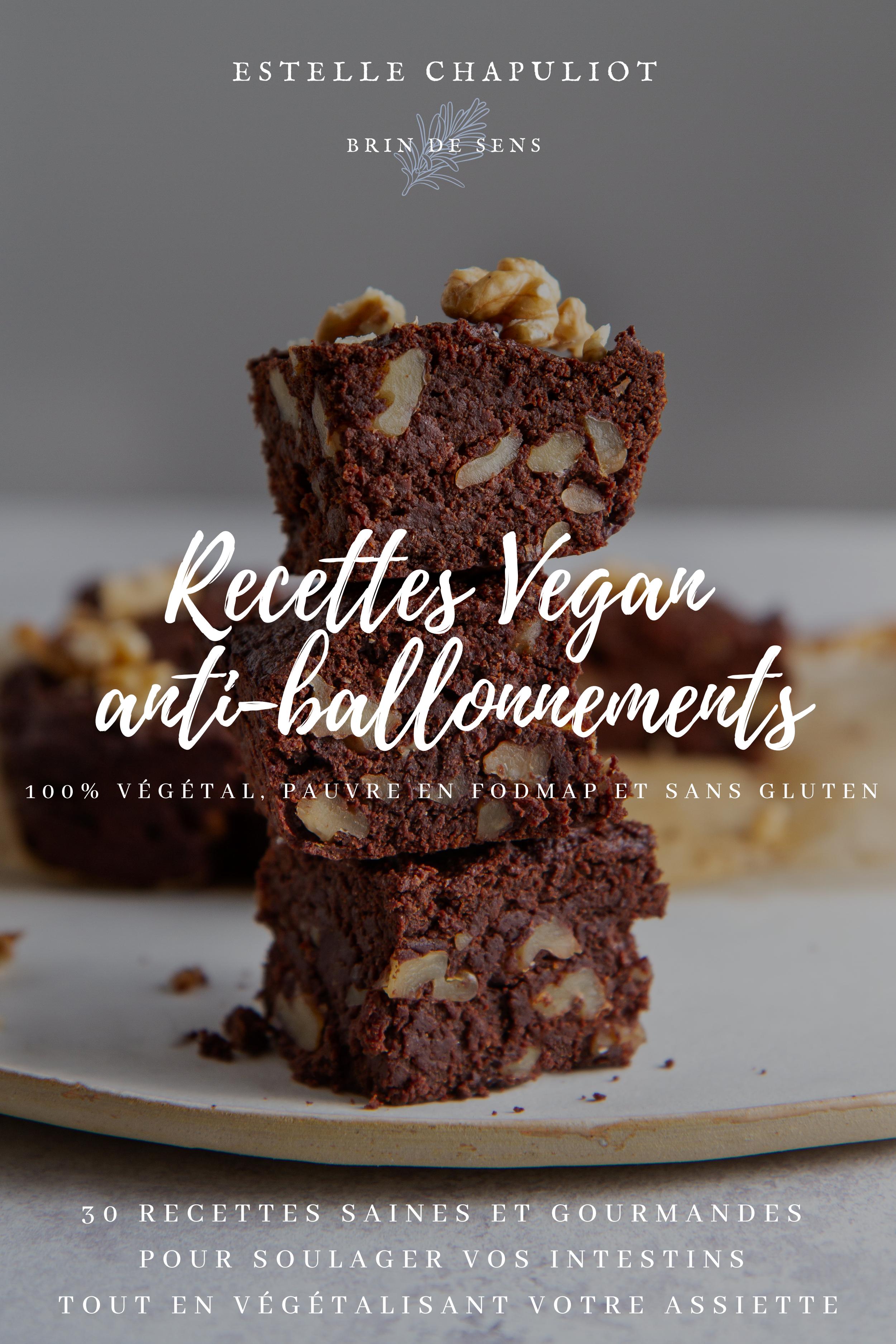 Couverture ebook Recettes Vegan Anti-ballonnements (100% végétal, pauvre en FODMAP et sans gluten)