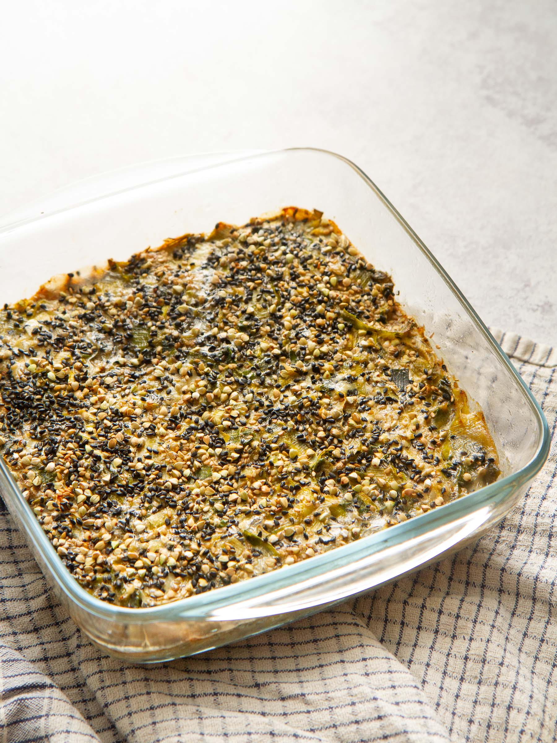 Flan aux poireaux, cumin et fromage de chèvre (sans gluten)