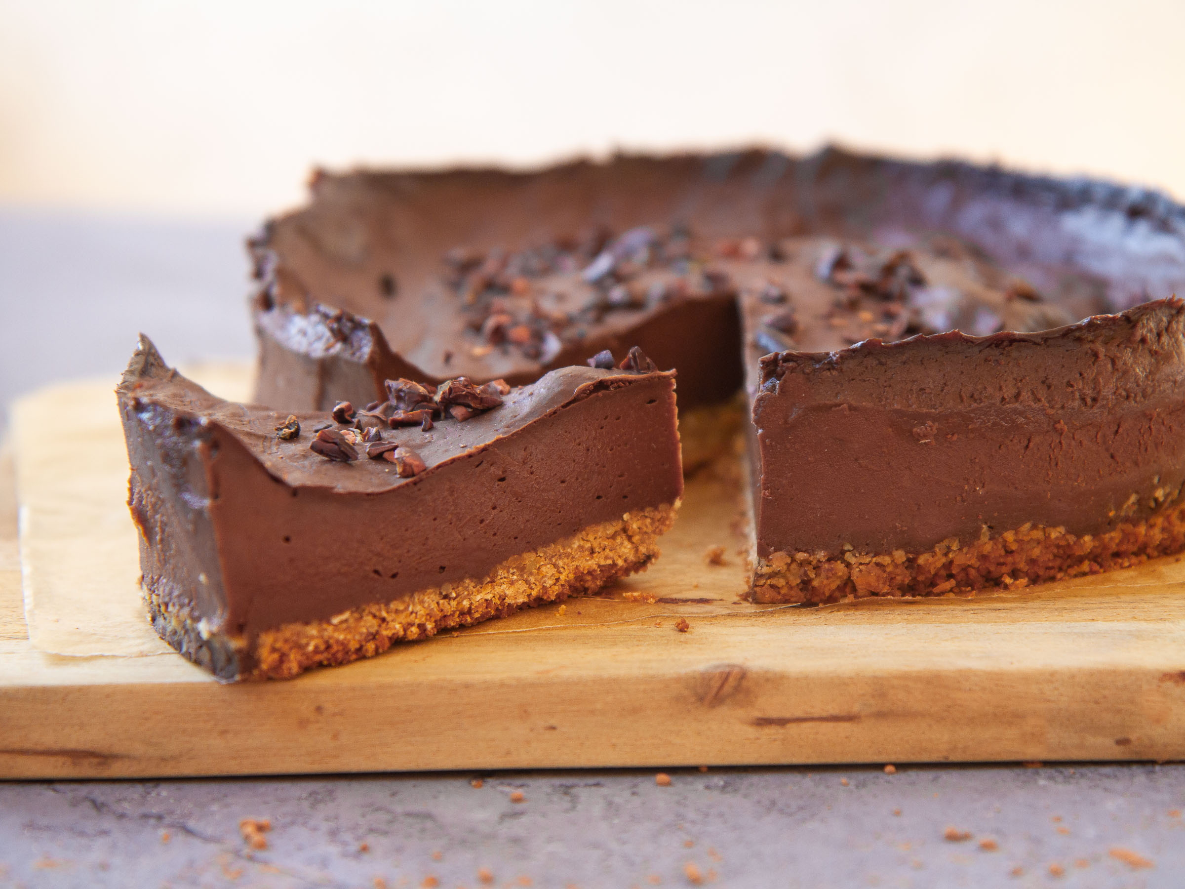 Flan cacao vanille et sa base façon cheesecake (vegan, possible sans gluten)