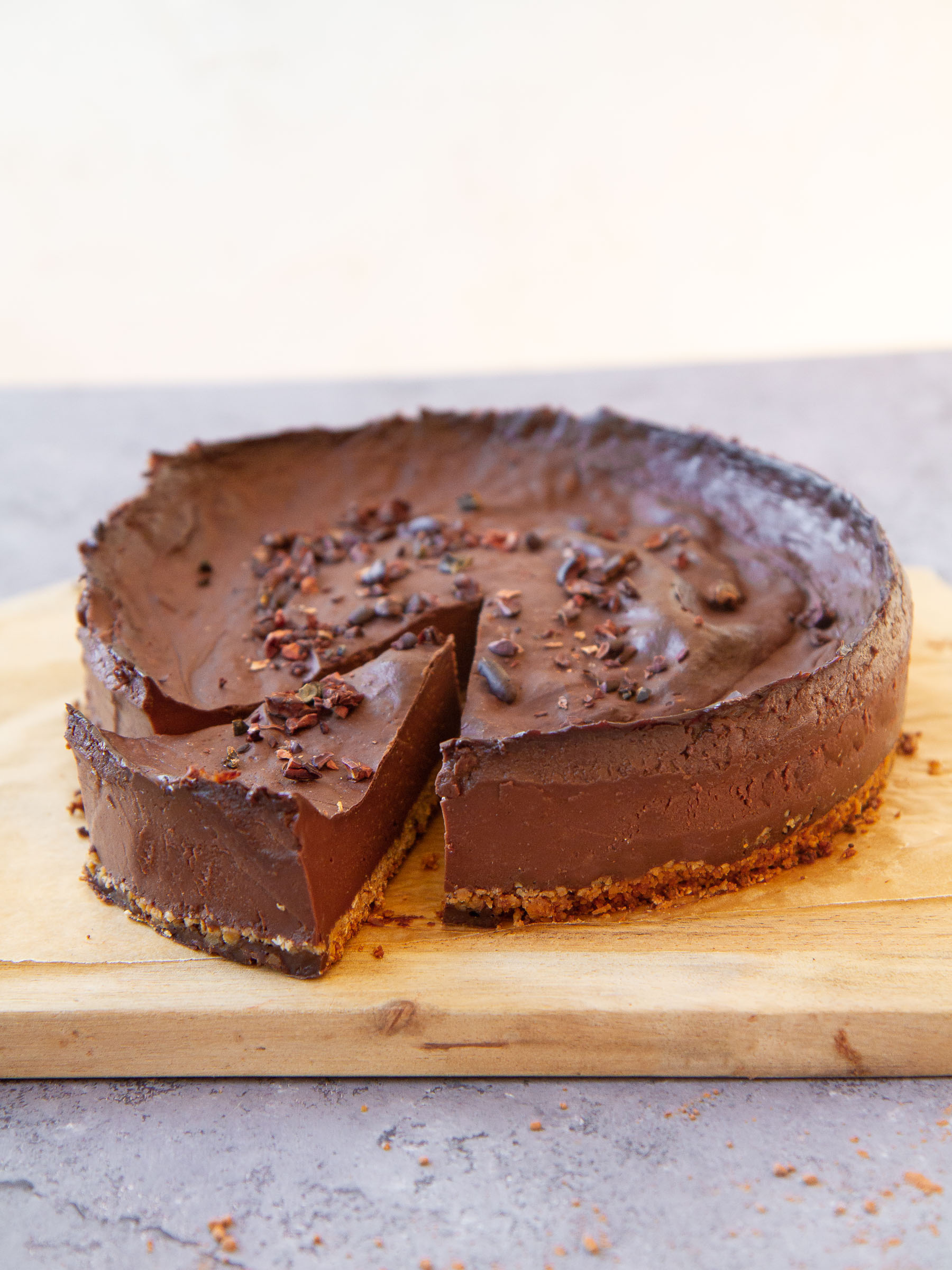 Flan cacao vanille et sa base façon cheesecake (vegan, possible sans gluten)