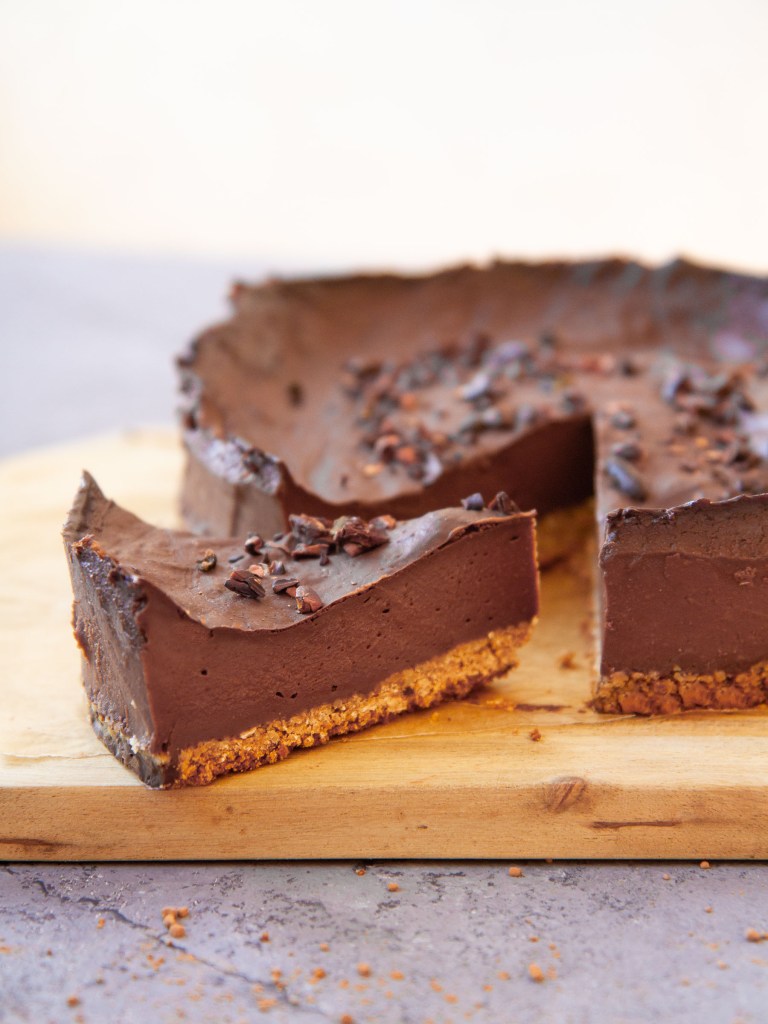 Flan cacao vanille et sa base façon cheesecake (vegan, possible sans gluten)