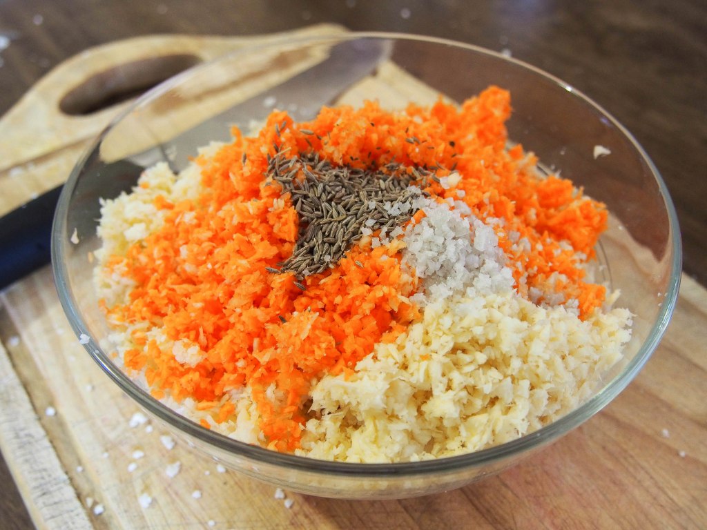Chou-fleur, carotte et panais lactofermentés au cumin