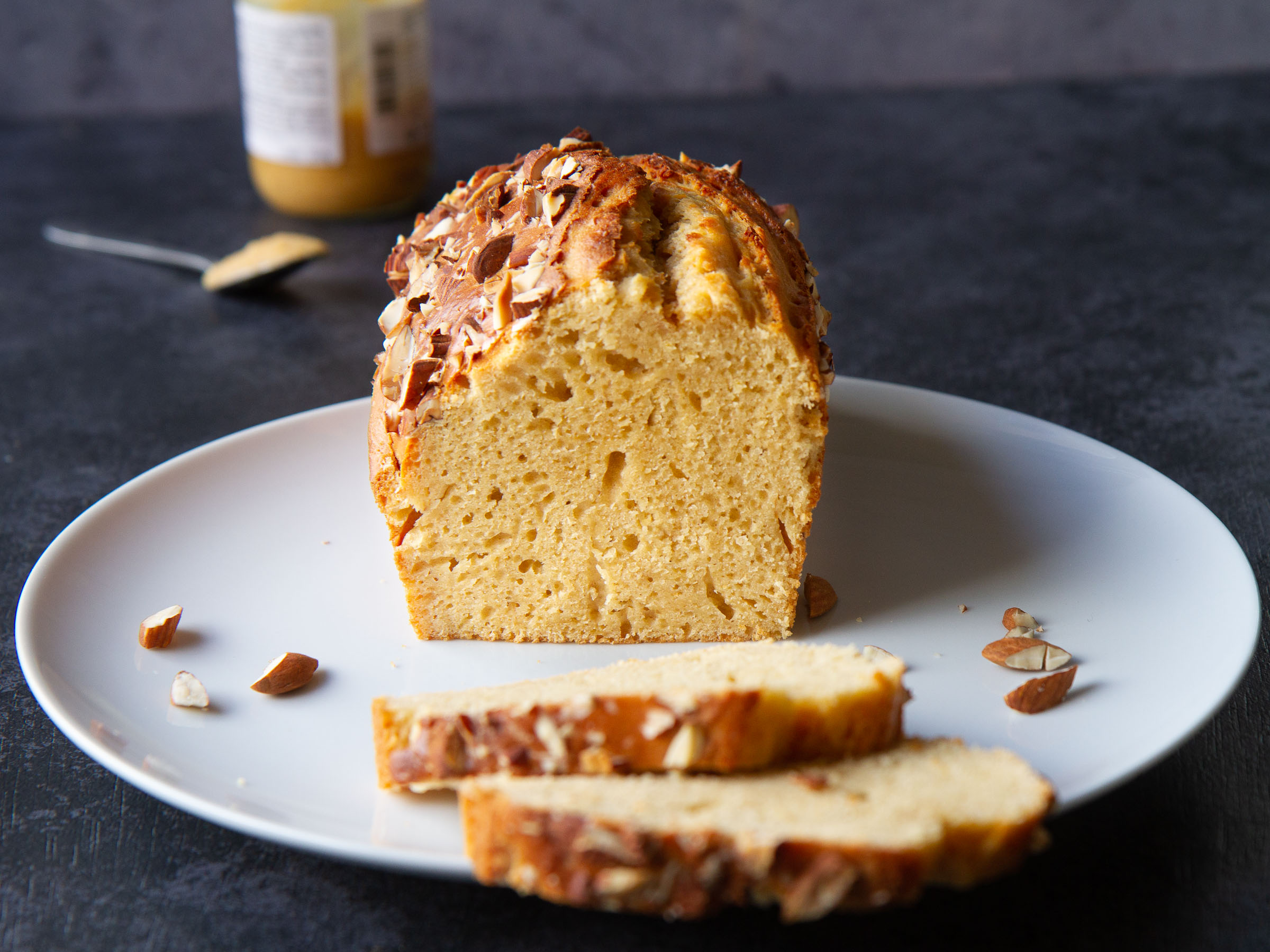 Gâteau au miso blanc, pommes et amande (sans laitage, possible sans gluten)